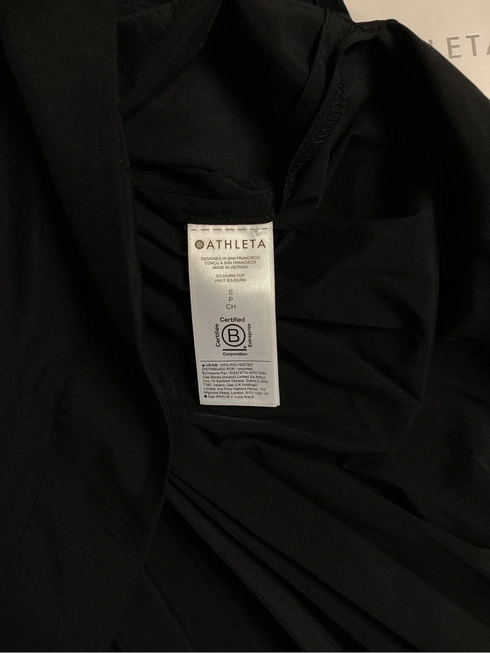 NWT Athleta Sojourn Pleated Back Pullover Top; Size: S/P